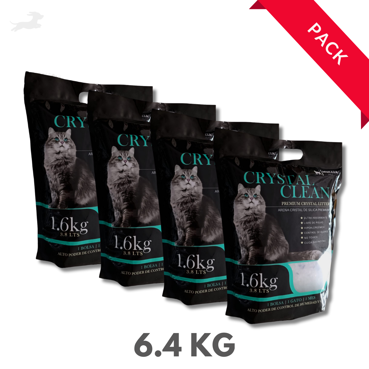 Pack 4 Arena de Cristales de Sílica CRYSTAL CLEAN 💎